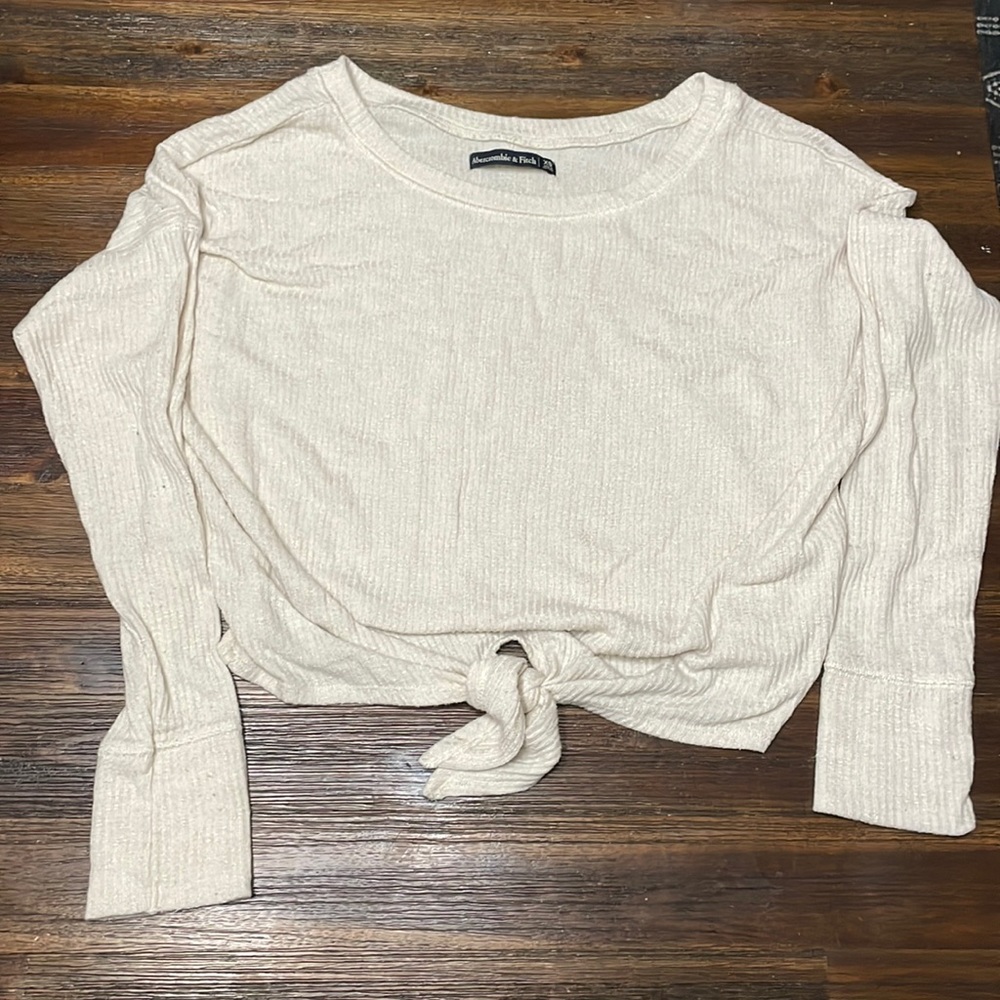 Abercrombie & Fitch front tie long sleeve shirt Size XS